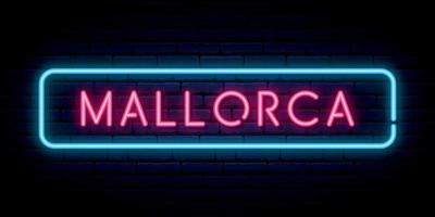 Mallorca neon sign. vector