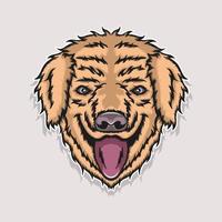 Cute dog head sticker illustration sticking out his tongue vector