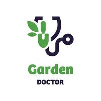 logotipo del médico del jardín vector