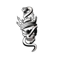 calavera y serpiente vector