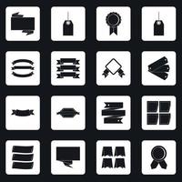 Different colorful labels icons set squares vector