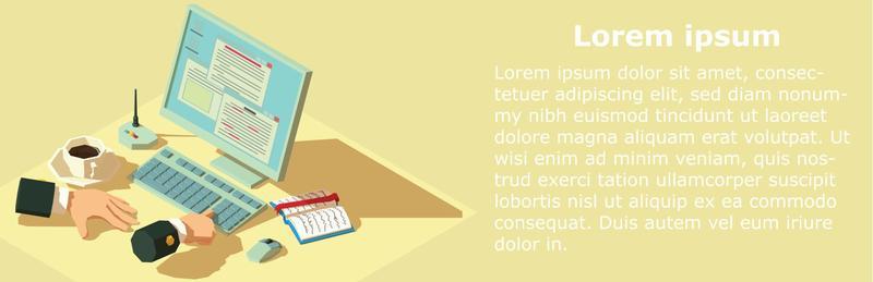 Paying money banner, isometric style