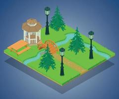Park territory concept banner, isometric style vector