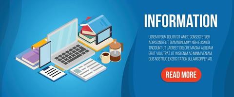 Information concept banner, isometric style vector