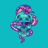 Skull And Snake Illustration vector