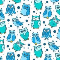 Owl Cartoon Pattern Background vector
