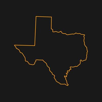 Texas map on white background