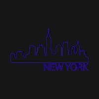 New york skyline on white background vector