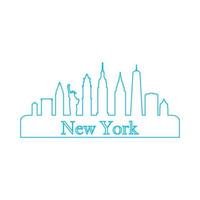 New york skyline on white background vector