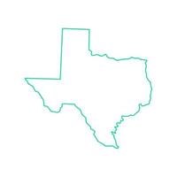 mapa de texas sobre fondo blanco vector