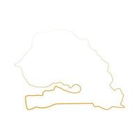 Senegal map on white background vector