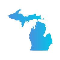 Michigan map on white background vector