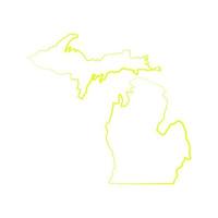 mapa de michigan sobre fondo blanco vector