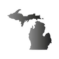 mapa de michigan sobre fondo blanco vector