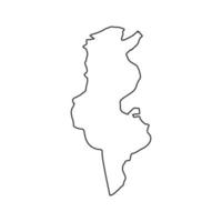 Tunisia map on white background vector