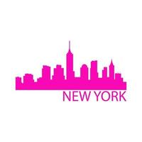 New york skyline on white background vector