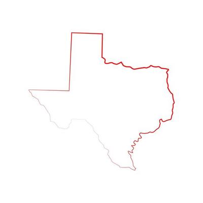 Texas map on white background