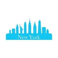 New york skyline on white background vector