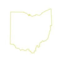 mapa de ohio sobre fondo blanco vector