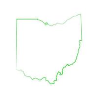 mapa de ohio sobre fondo blanco vector