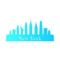 New york skyline on white background vector