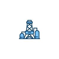 Drilling rig filled line icon. linear style sign for mobile concept and web design. Outline vector icon. Symbol, logo illustration. Vector graphic