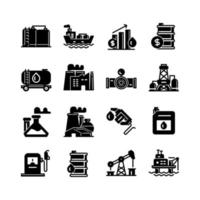conjunto simple de iconos de línea vectorial relacionados con la industria petrolera. signo de estilo lineal para concepto móvil y diseño web. icono de vector de línea. símbolo, ilustración de logotipo.