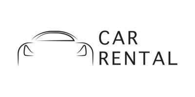 Car rental logo on white background. Luxury car illustration. Modern business concept. Car rental company transportation service business. vector