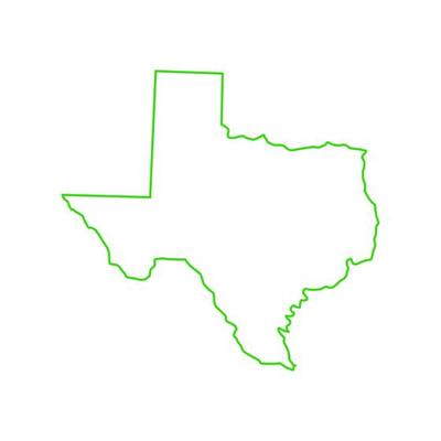 Texas map on white background