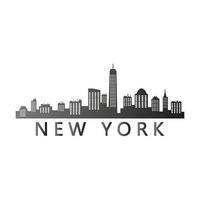 New york skyline on white background vector