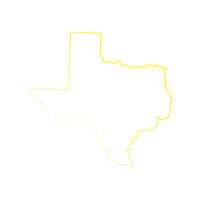 mapa de texas sobre fondo blanco vector