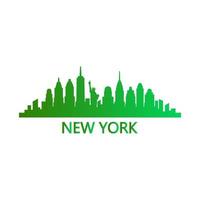 New york skyline on white background vector