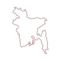 mapa de bangladesh sobre fondo blanco vector
