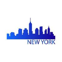 New york skyline on white background vector