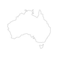 mapa de australia sobre fondo blanco vector