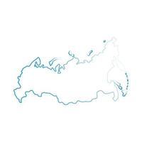 mapa de rusia sobre fondo blanco vector