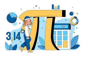 Happy International Pi Day Flat Illustration vector