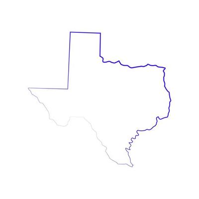 Texas map on white background