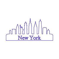 New york skyline on white background vector