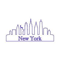 New york skyline on white background vector