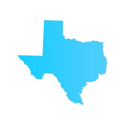 Texas map on white background