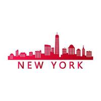 New york skyline on white background vector