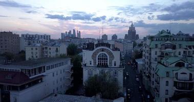 Aerial  Paroramic View to the Moscow Historical City Center in the Evening Lights, Russia video