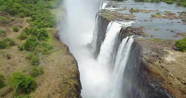 luchtfoto naar de Victoria Falls, Zimbabwe video