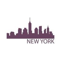 New york skyline on white background vector