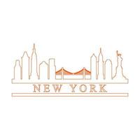 New york skyline on white background vector