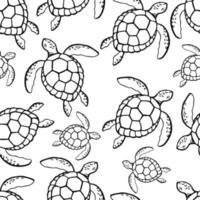 Seamless pattern with sea turtle. Sea or ocean underwater life background vector