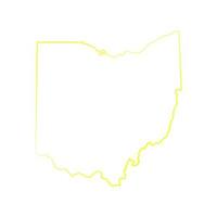 mapa de ohio sobre fondo blanco vector