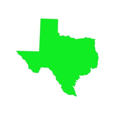 Texas map on white background