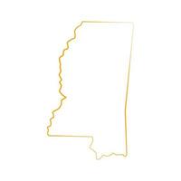 Mississippi map on white background vector